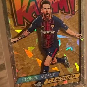 Lionel Messi Custom Kaboom Refractor Sapphire Cracked Ice 1 of 1!!